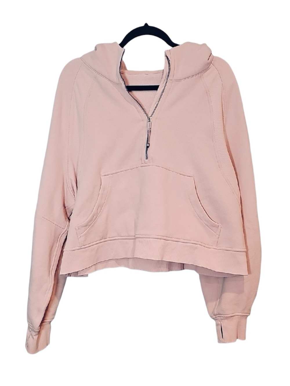 💚 Lululemon Pale Pink Half-Zip Hoodie, Size XL/XXL